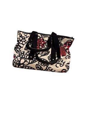 Coach Y2K Poppy Daisy Floral Print Black Pink White Tote Bag Vintage